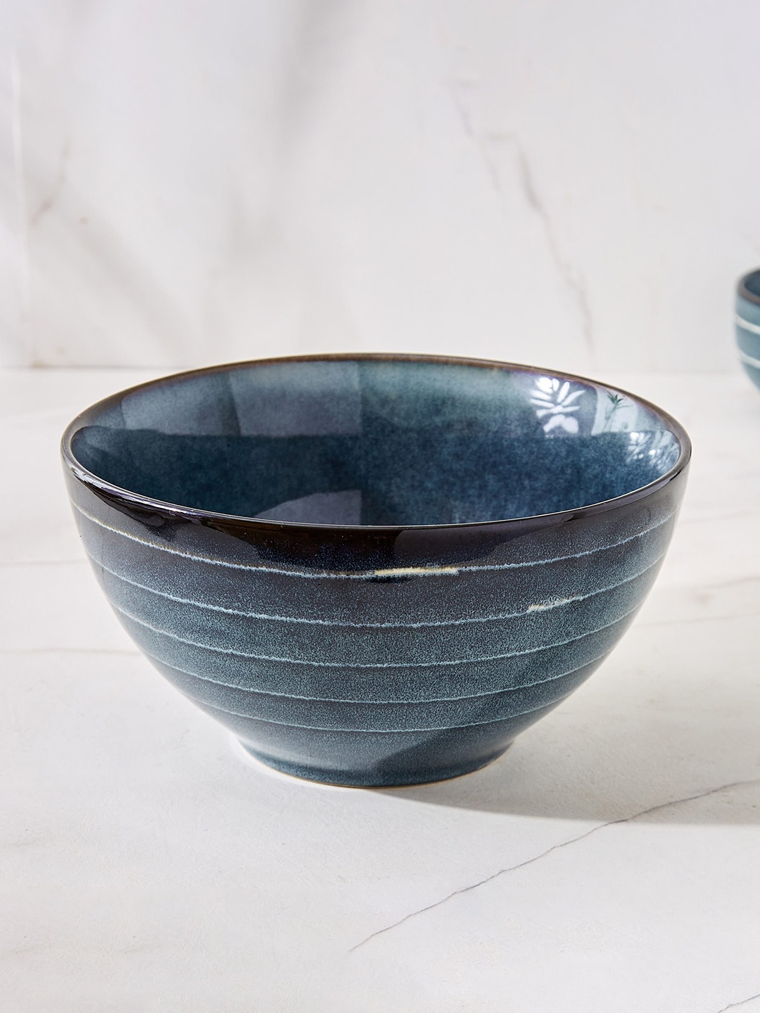 

Home Centre Cerradura Blue Stoneware Serving Bowl - 600 ML