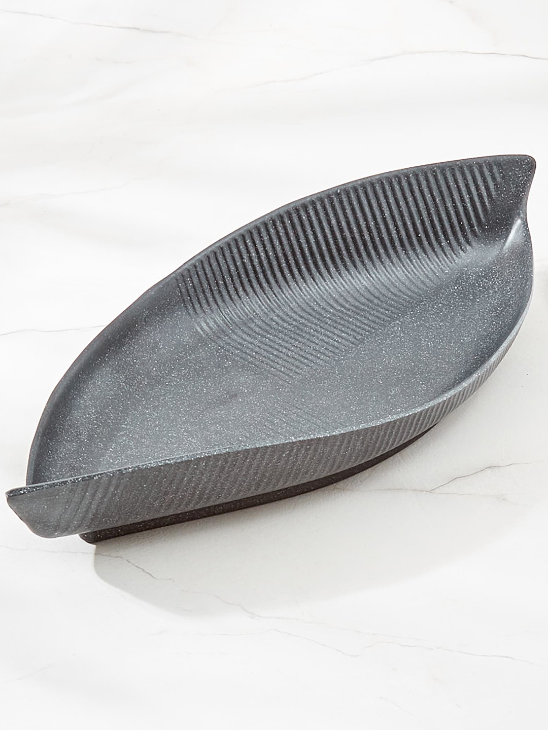 

Home Centre Black Leaf Shaped Melamine Platter