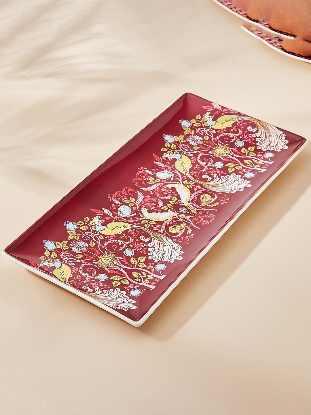 

Home Centre Red & White Porcelain Serving Platter