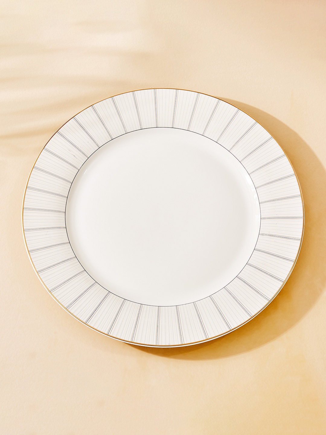 

Home Centre White Striped Dinner Plate
