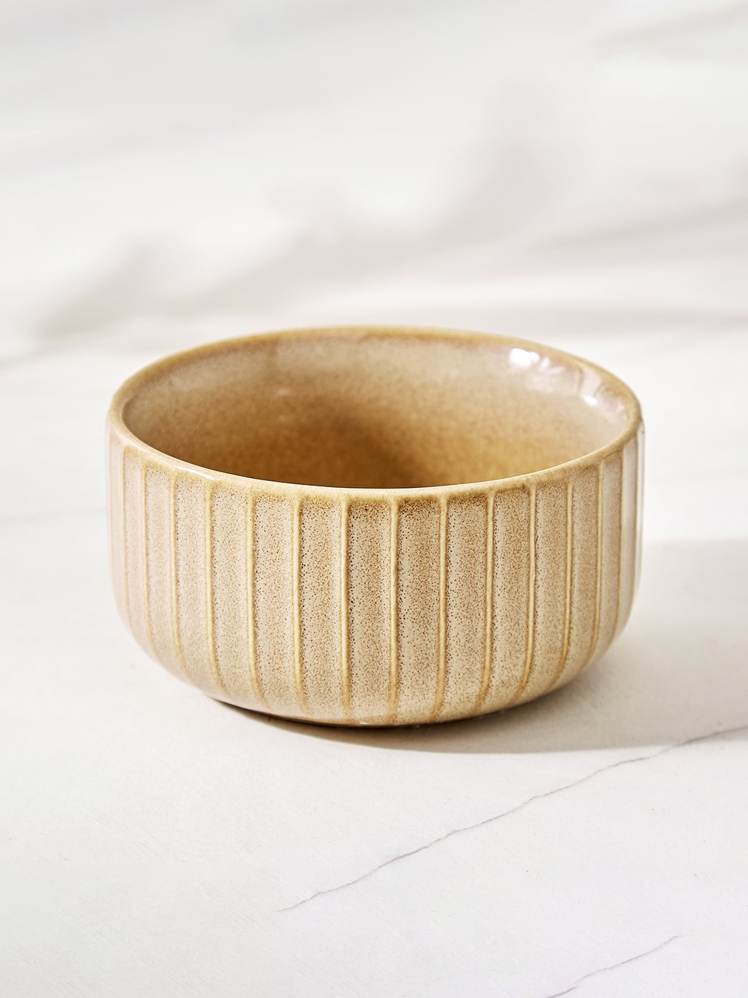 

Home Centre Stoneware Ribbed Katori 340 ml, Beige