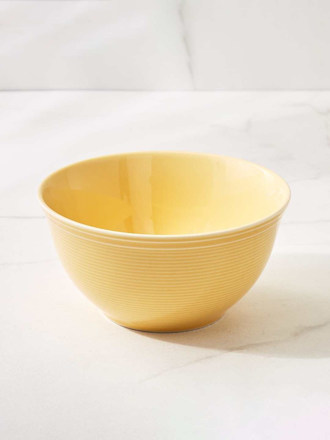 

Home Centre Colour Refresh Rhythm Yellow Porcelain Serving Bowl 340 Ml