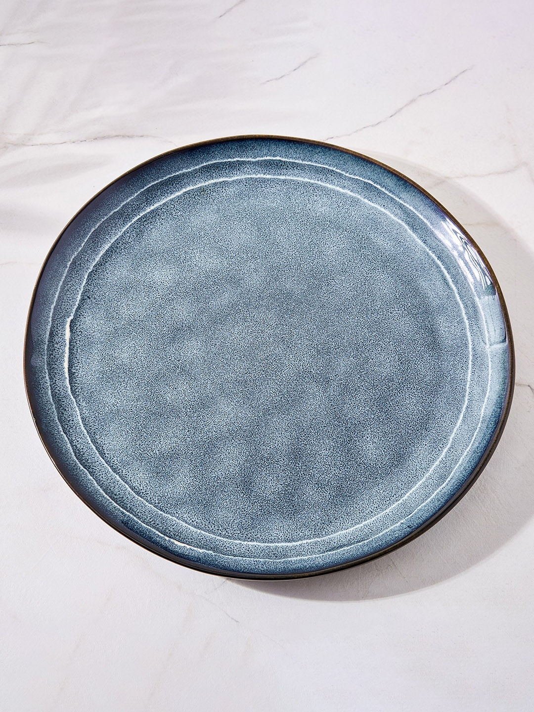 

Home Centre Cerradura Blue Printed Stoneware Dinner Plate