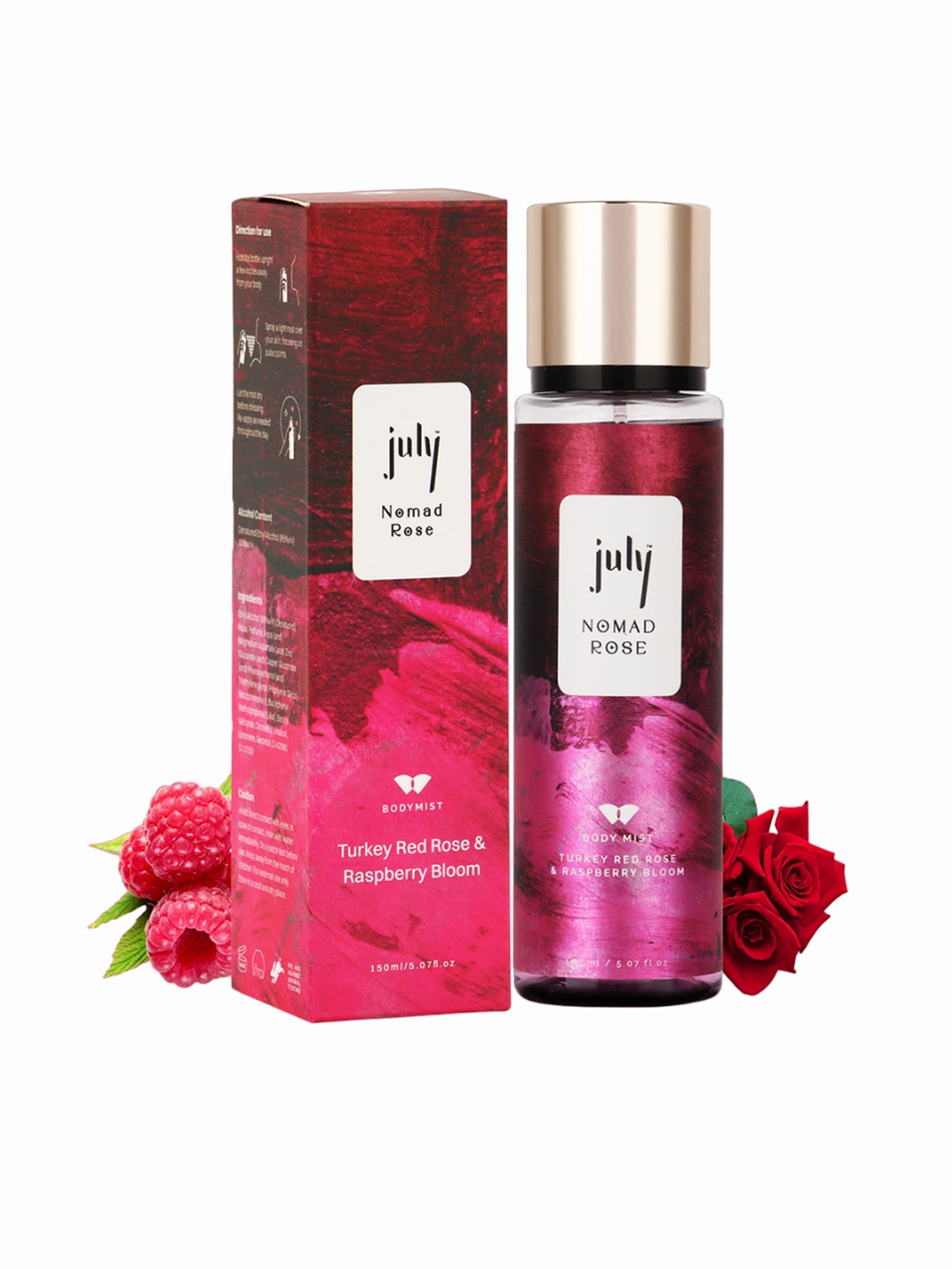 

July Nomad Rose Women Long Lasting Body Mist Spray - 150ml, Magenta