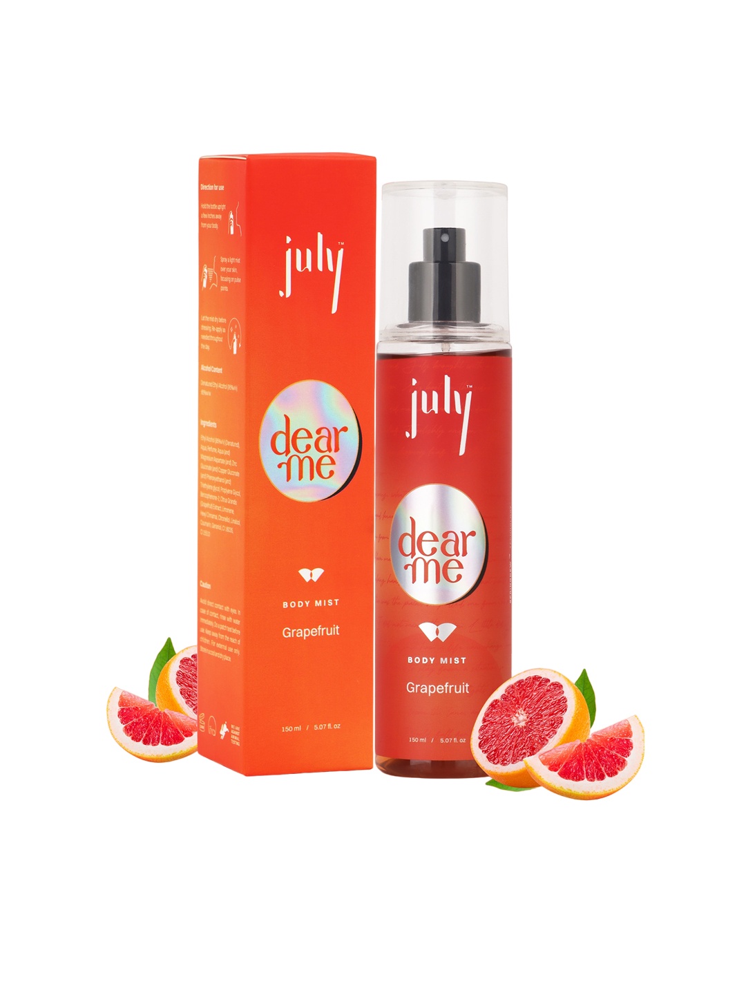 

July Dear Me Women Long Lasting Body Mist Spray - 150ml, Orange