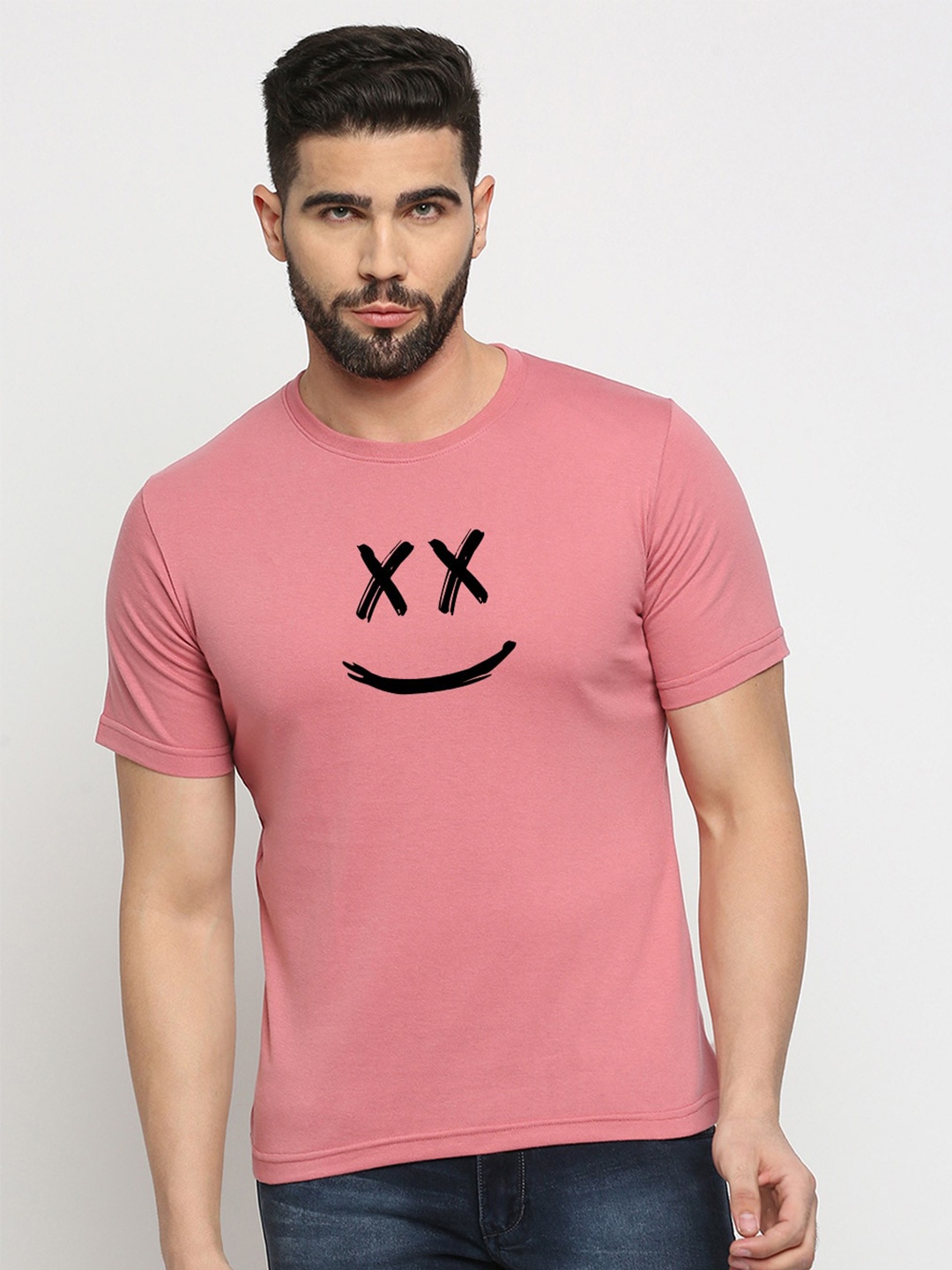 

MOD ECRU Graphic Printed Cotton Casual T-Shirt, Pink