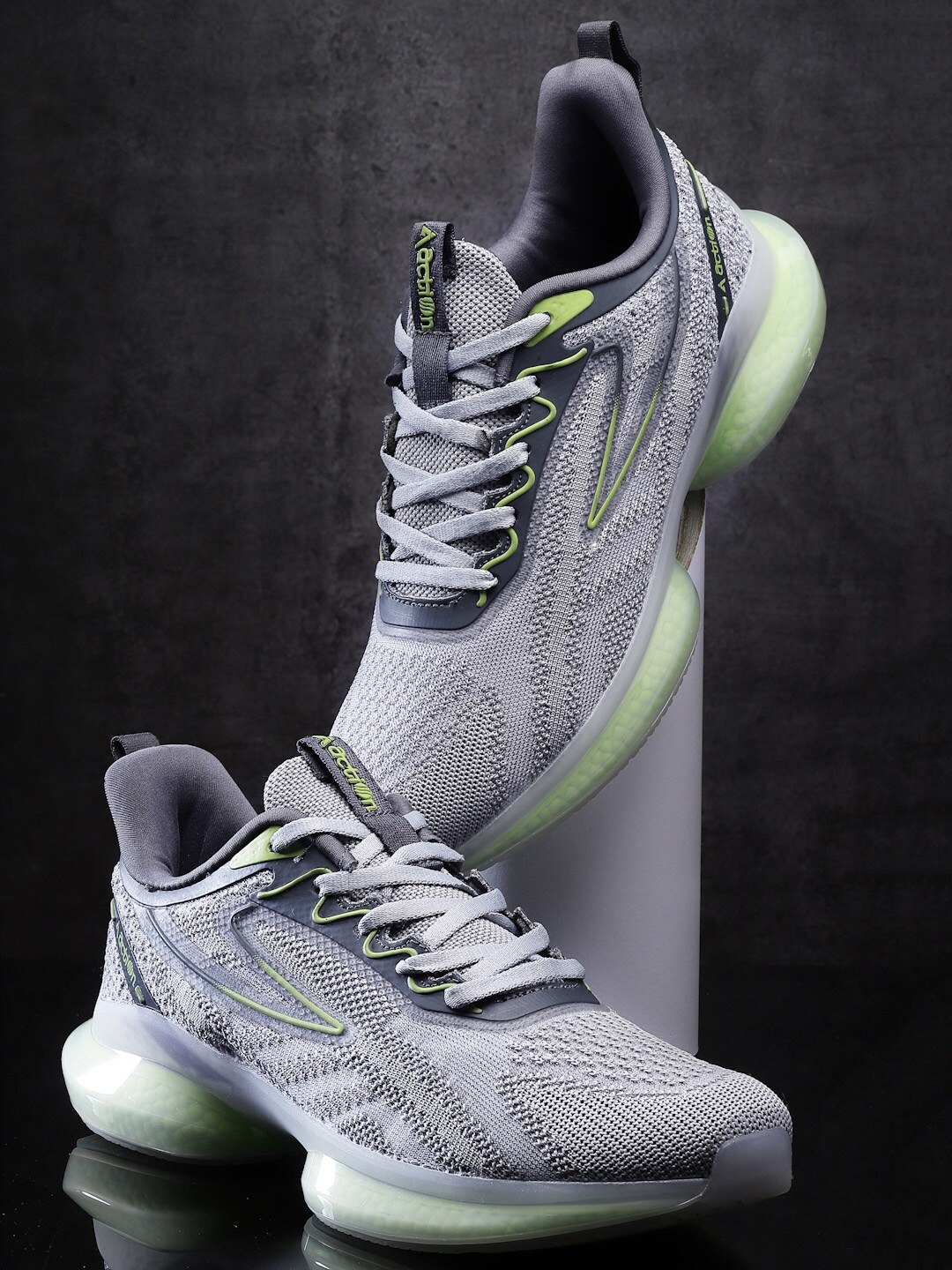 

Action Men Nitro-101 Textured Lace-Up Running Shoes, Grey