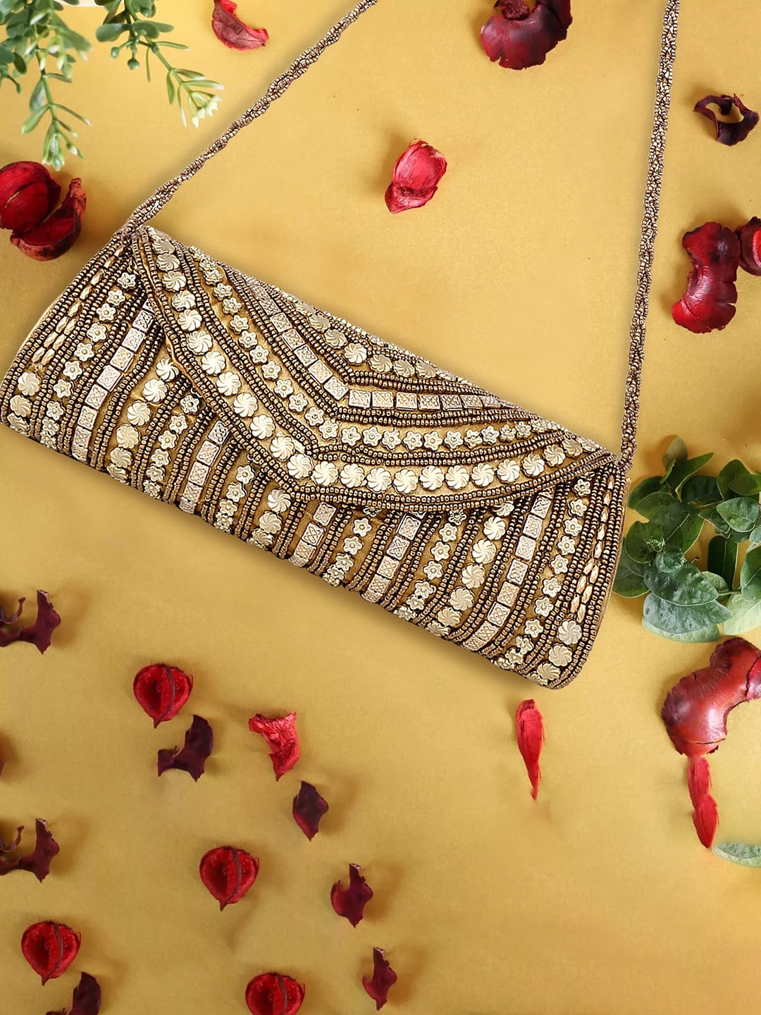 

DN Creation Embellished Purse Clutch, Gold
