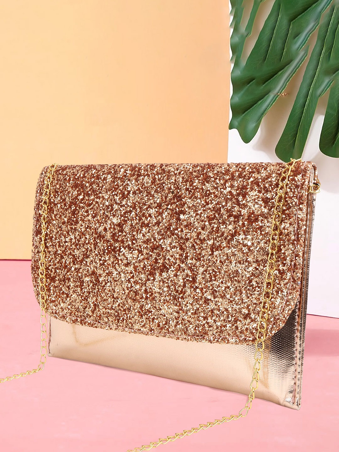 

DN Creation Embellished Lightweight Structured Sling Bag, Copper