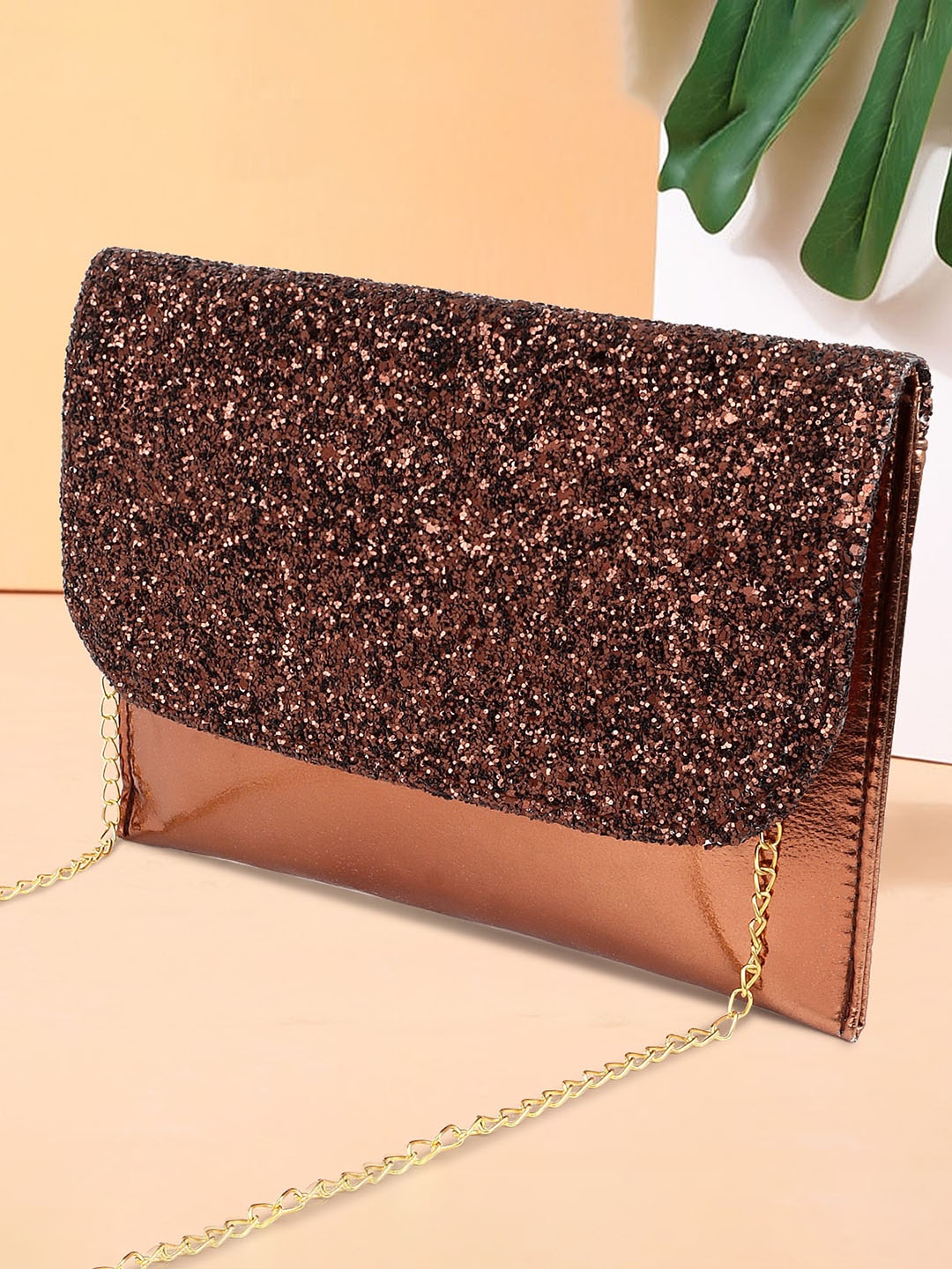 

DN Creation Embellished Structured Sling Bag, Copper