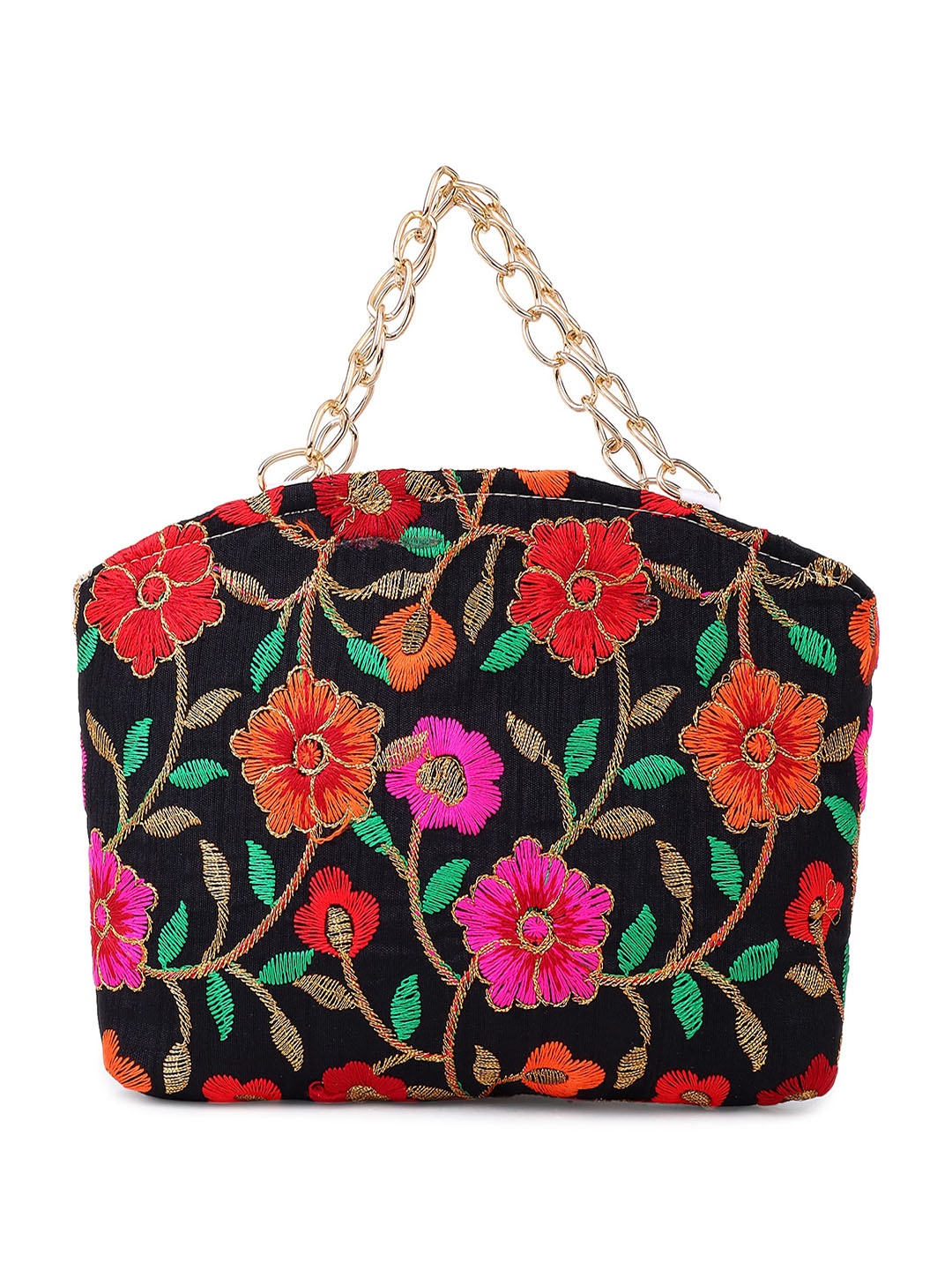 

DN Creation Floral Embroidered Purse Clutch, Black