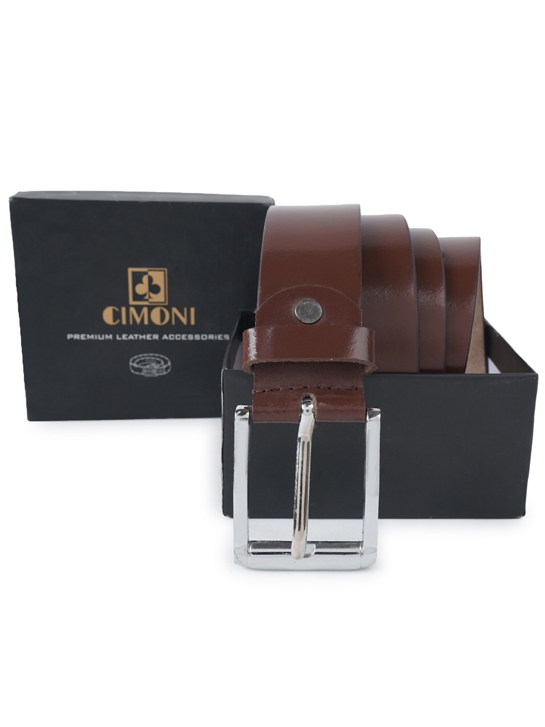

CIMONI Men Brown Leather Belt
