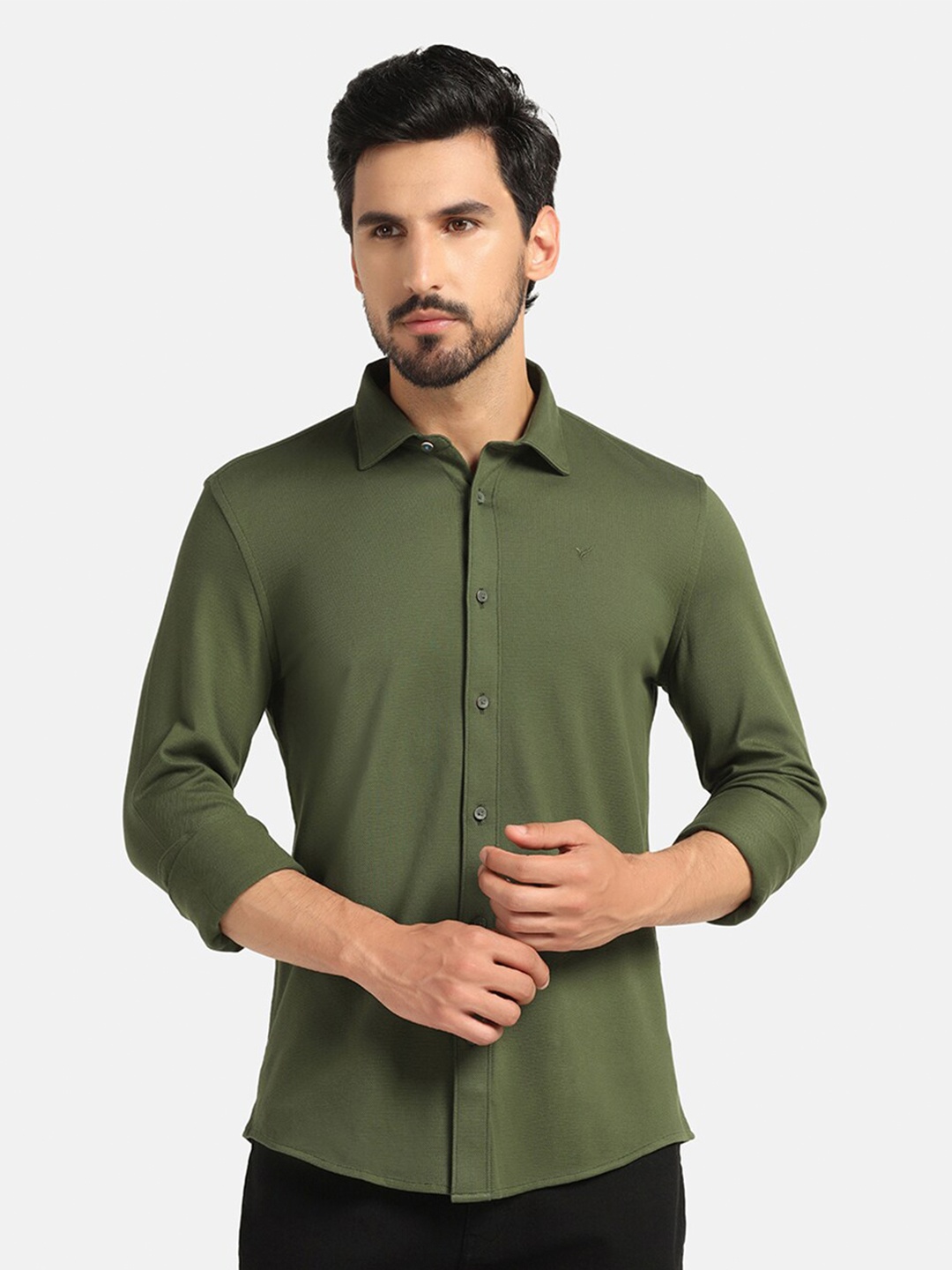 

Blackberrys India Slim Pure Cotton Casual Shirt, Green