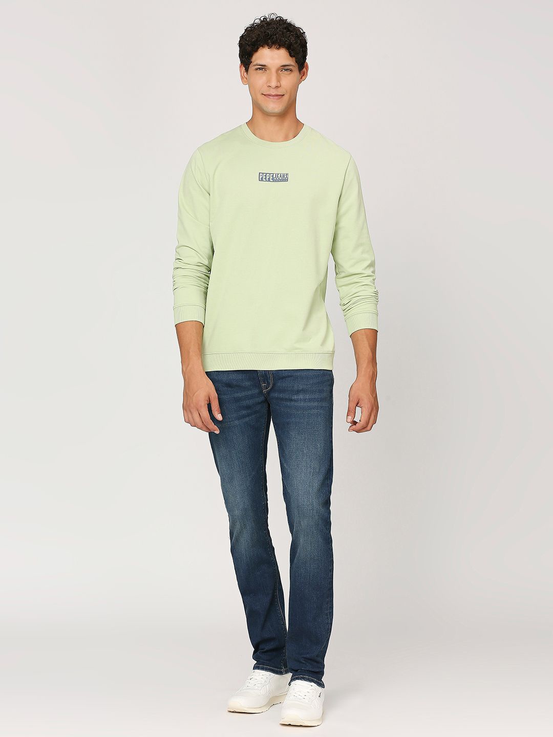 Pepe Jeans Brand Logo Printed Cotton Sweatshirt, Green
