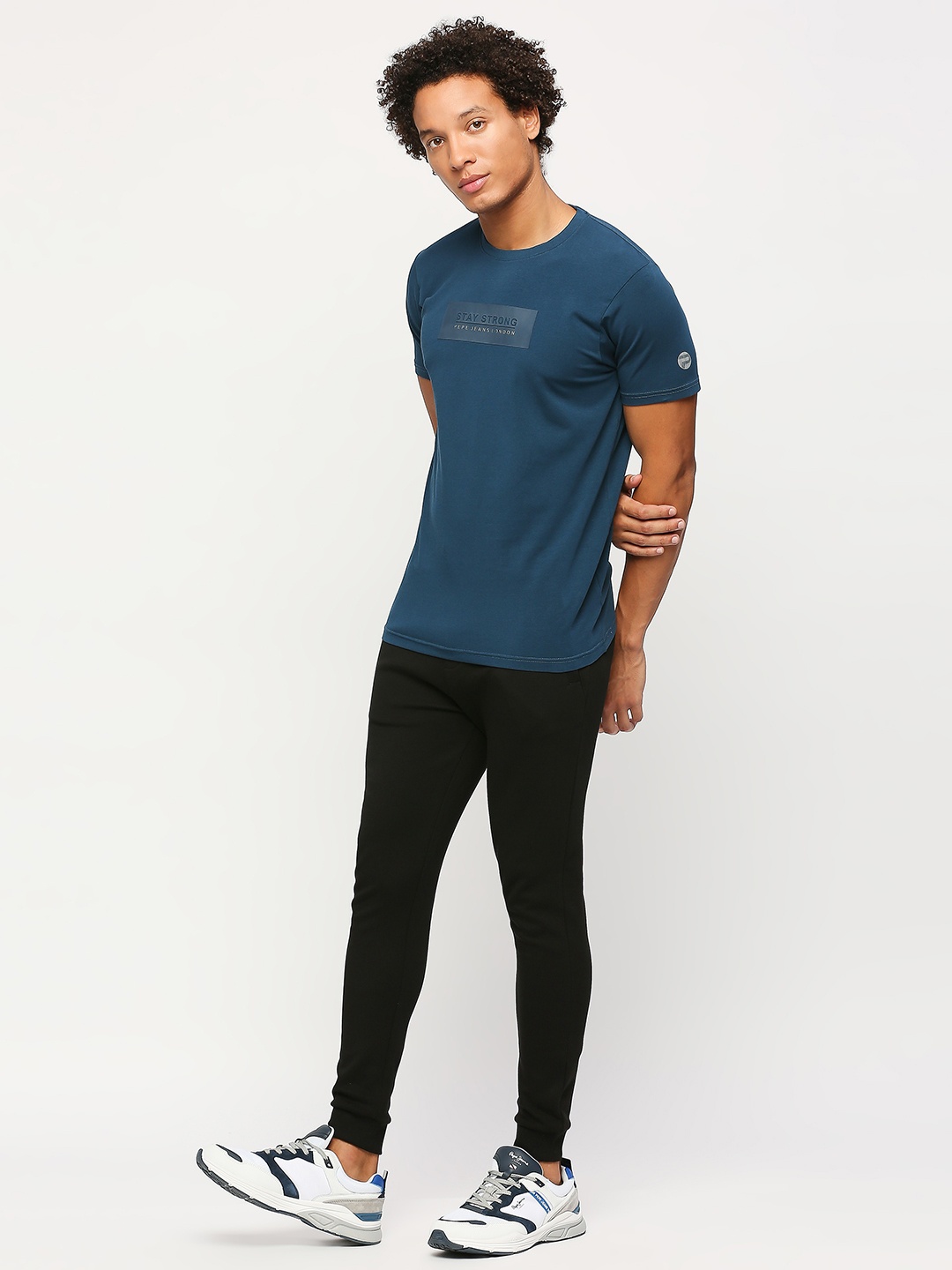 

Pepe Jeans Graphic Printed Round Neck Slim Fit T-shirt, Blue