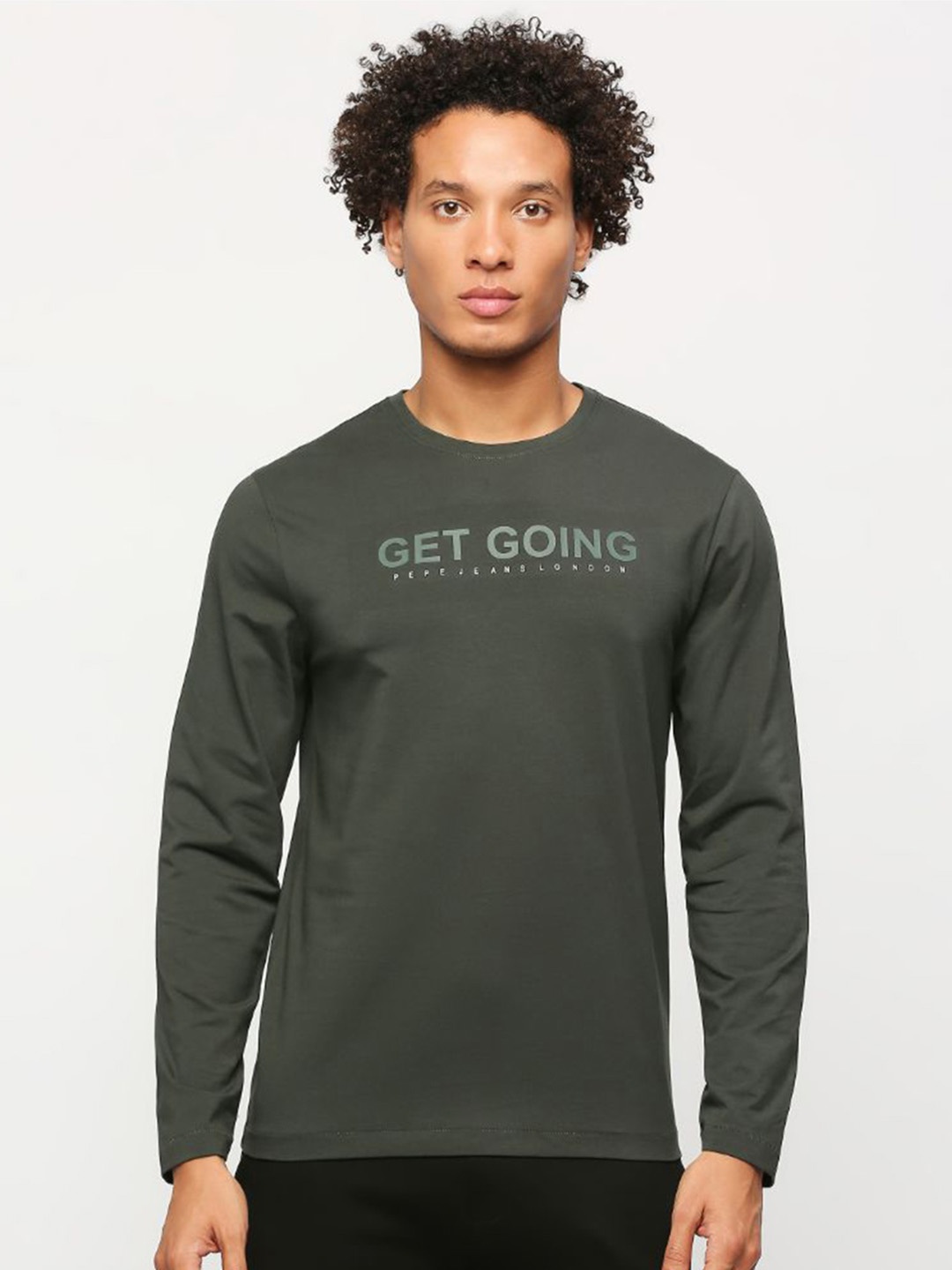 

Pepe Jeans Typography Printed Slim Fit T-shirt, Green