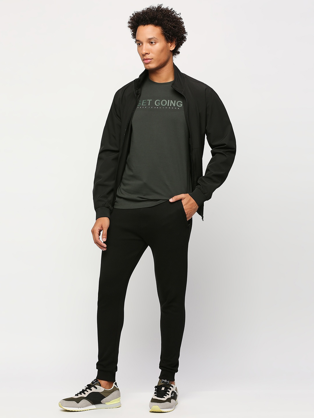 

Pepe Jeans Typography Printed Raw Edge Slim Fit T-shirt, Grey