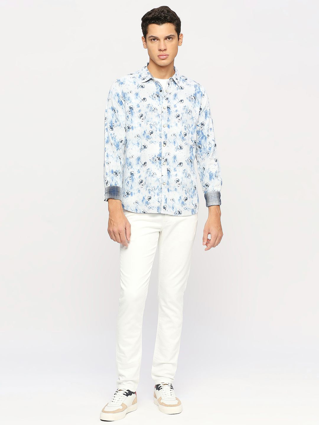 

Pepe Jeans Floral Printed Pure Cotton Casual Shirt, Blue