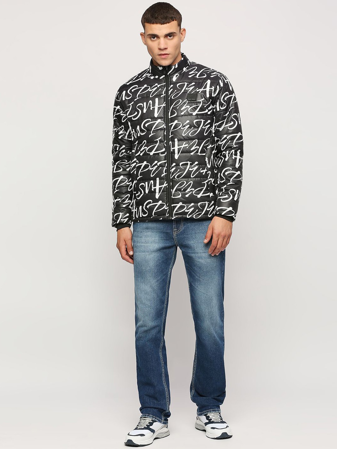 

Pepe Jeans Typography Printed Puffer Jacket, Black