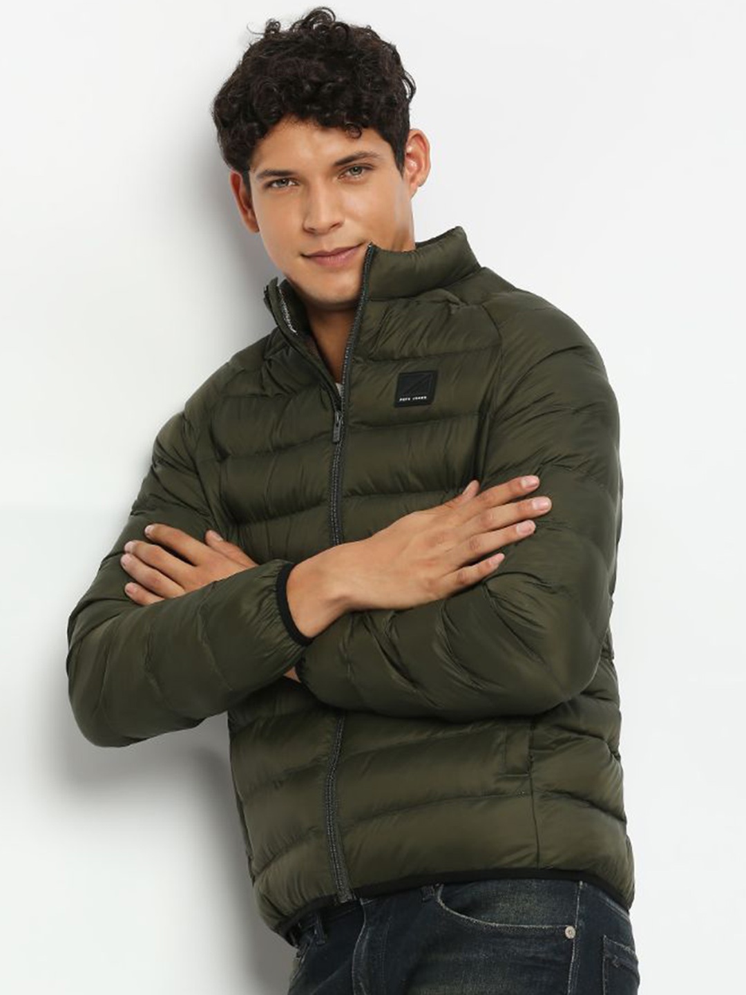 

Pepe Jeans Mock Collar Long Sleeves Puffer Jacket, Green