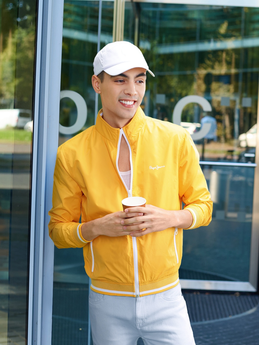 

Pepe Jeans Mock Collar Bomber Jacket, Yellow