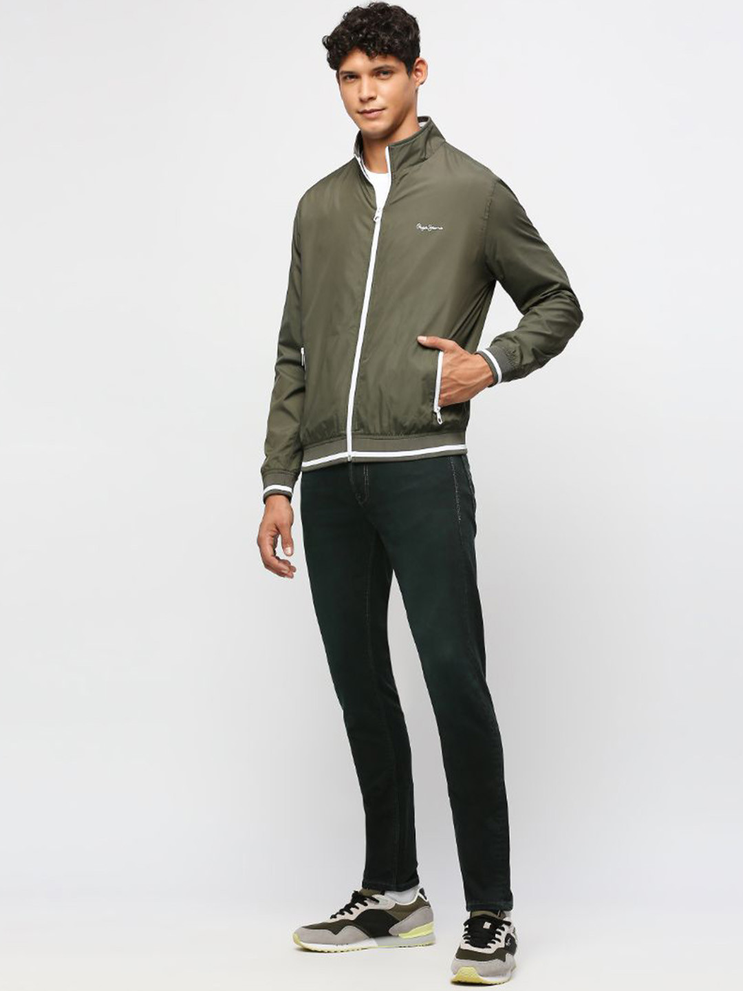 

Pepe Jeans Stand Collar Bomber Jacket, Green