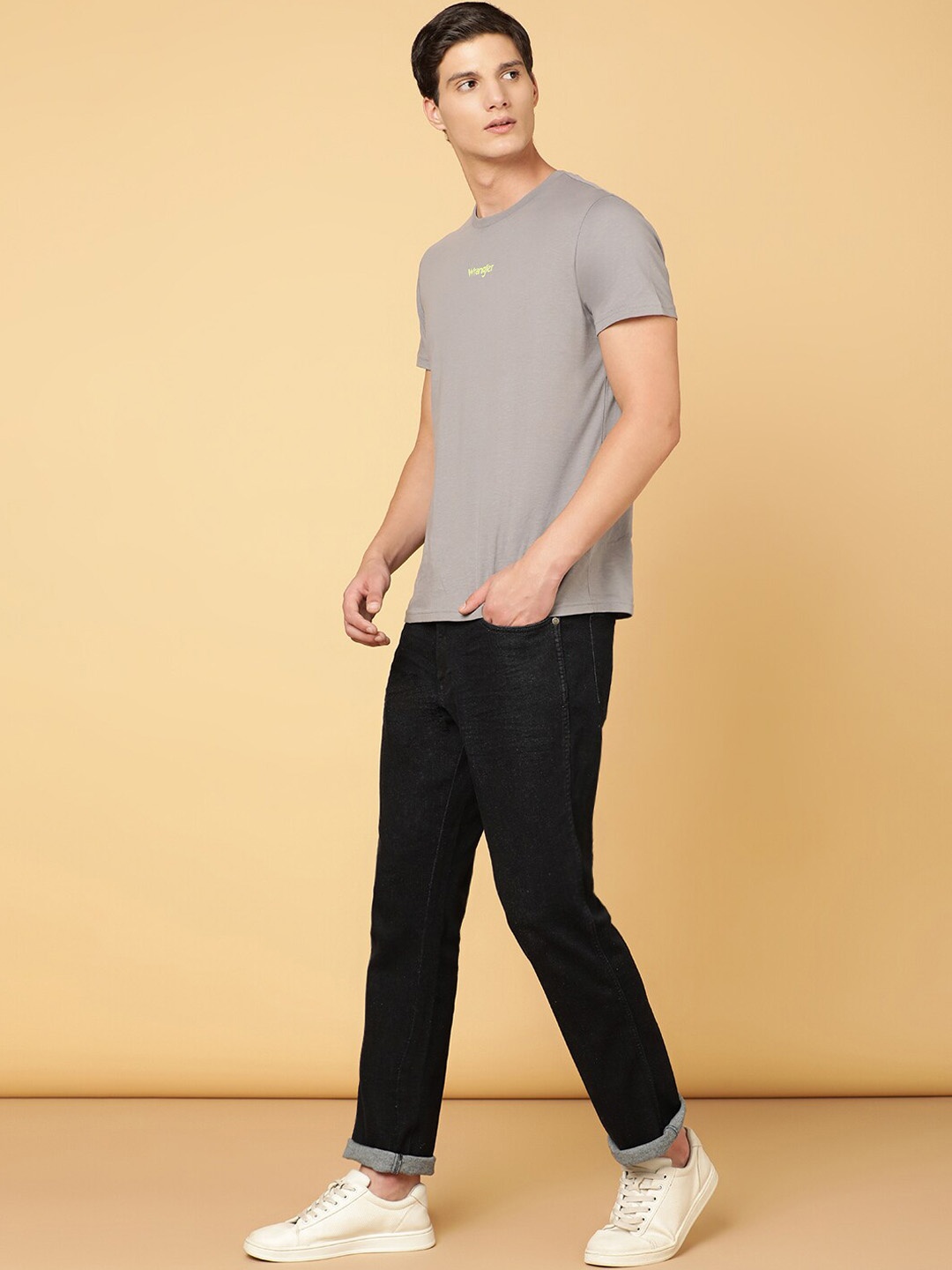 

Wrangler Men Millard High Rise Clean Look Stretchable Jeans, Navy blue