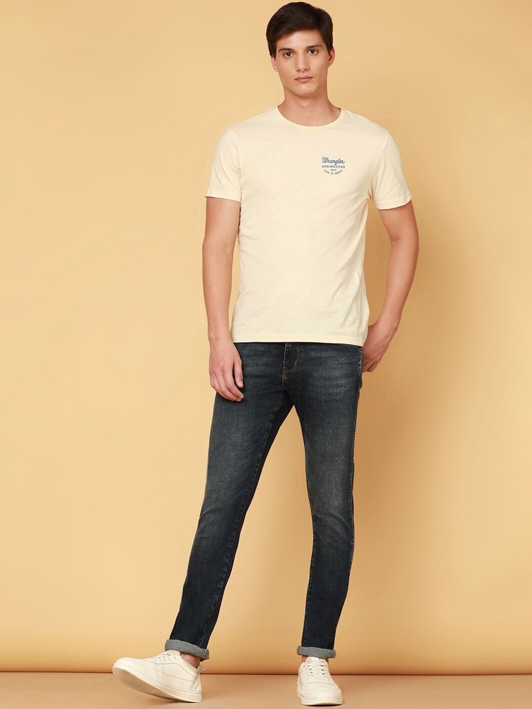 

Wrangler Men Vegas Skinny Fit Low-Rise Light Heavy Stretchable Jeans, Blue