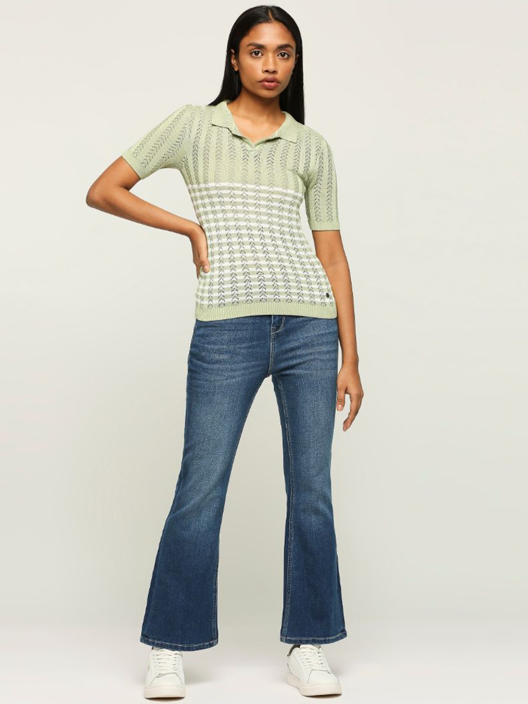 Pepe Jeans Striped Regular Top, Green