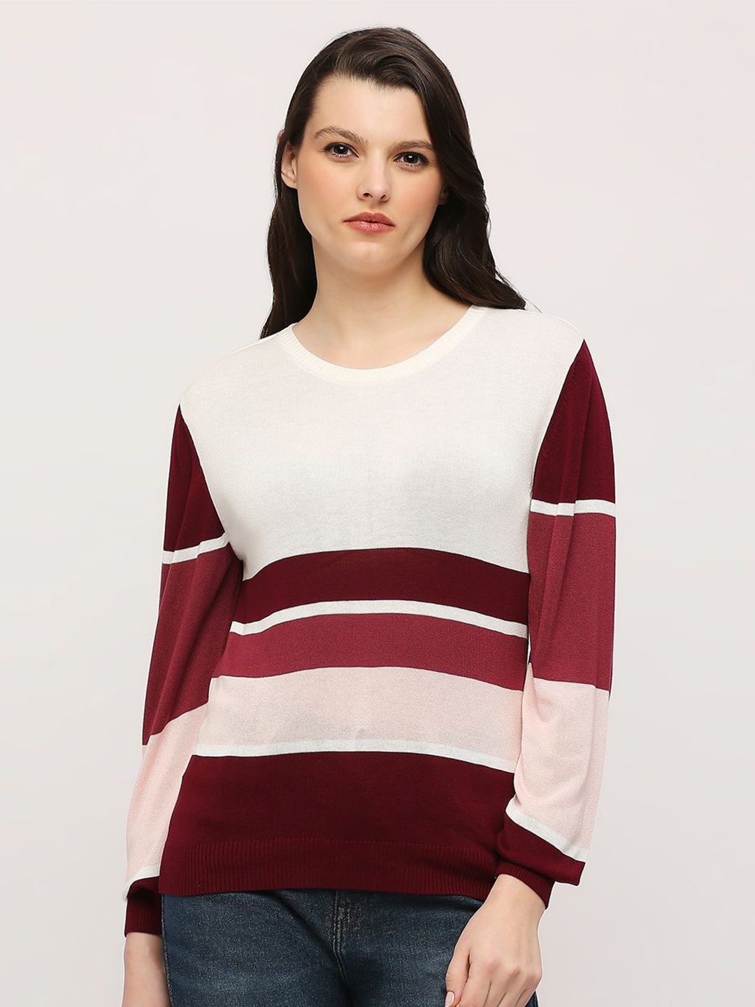 

Pepe Jeans Colourblocked Pullover Sweater, Burgundy