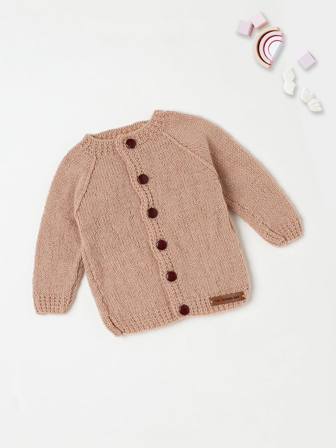 

The Original Knit Infants Striped Acrylic Cardigan, Beige