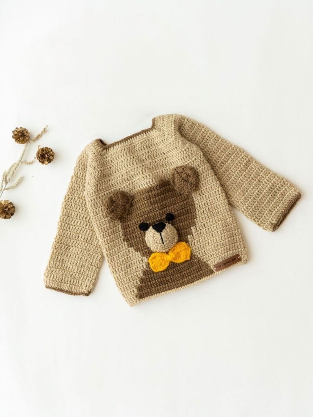 

The Original Knit Infants Kids Kids Self Designed Acrylic Cardigan, Beige