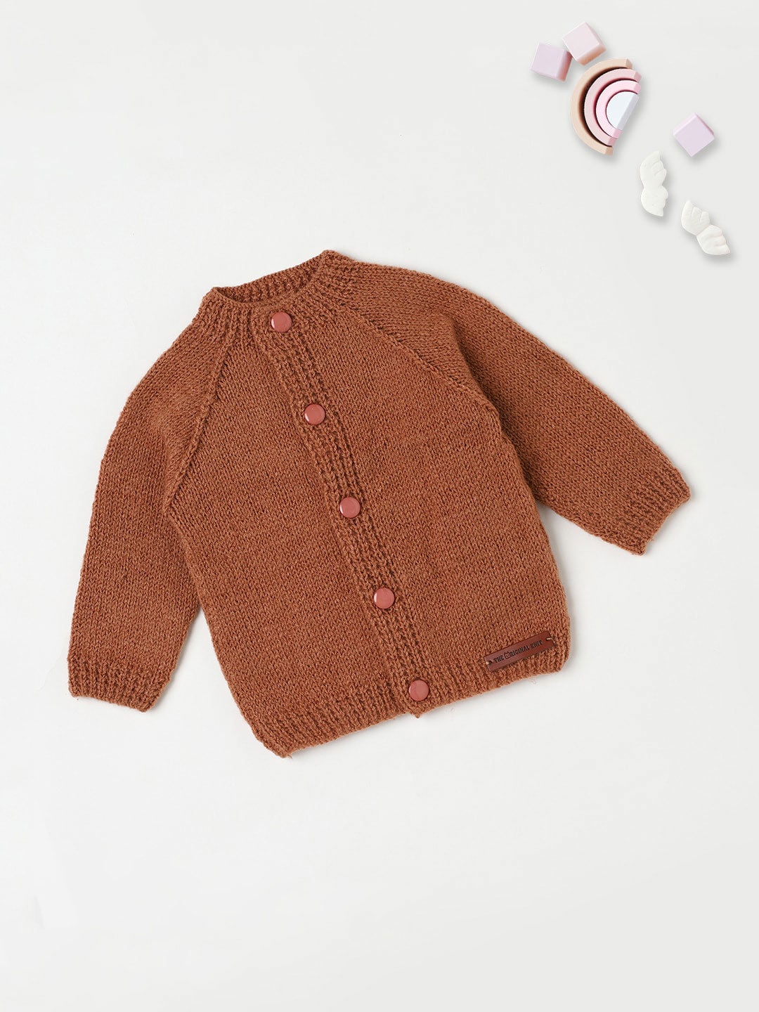 

The Original Knit Infants Kids Kids Self Designed Acrylic Cardigan, Brown