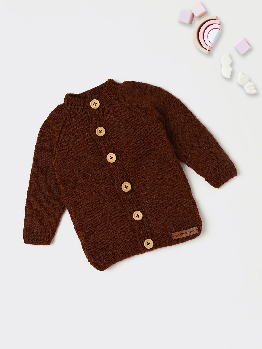 

The Original Knit Infants Kids Kids Self Designed Acrylic Cardigan, Brown