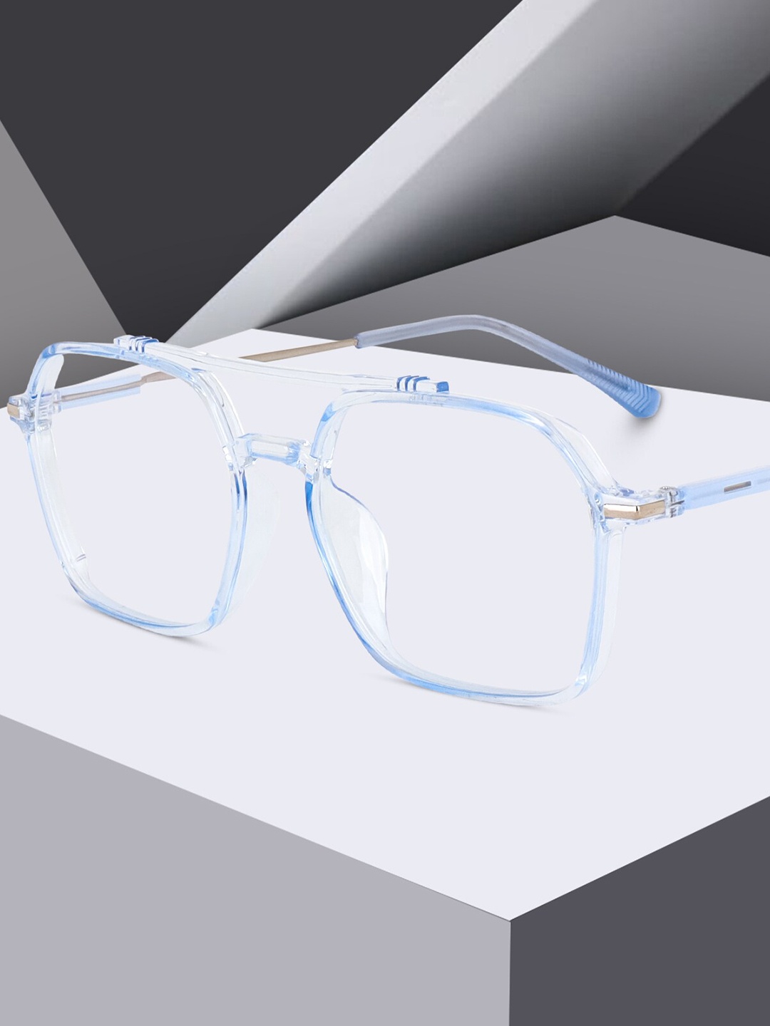 

Peter Jones Eyewear Unisex Rimless Square Frames, Blue