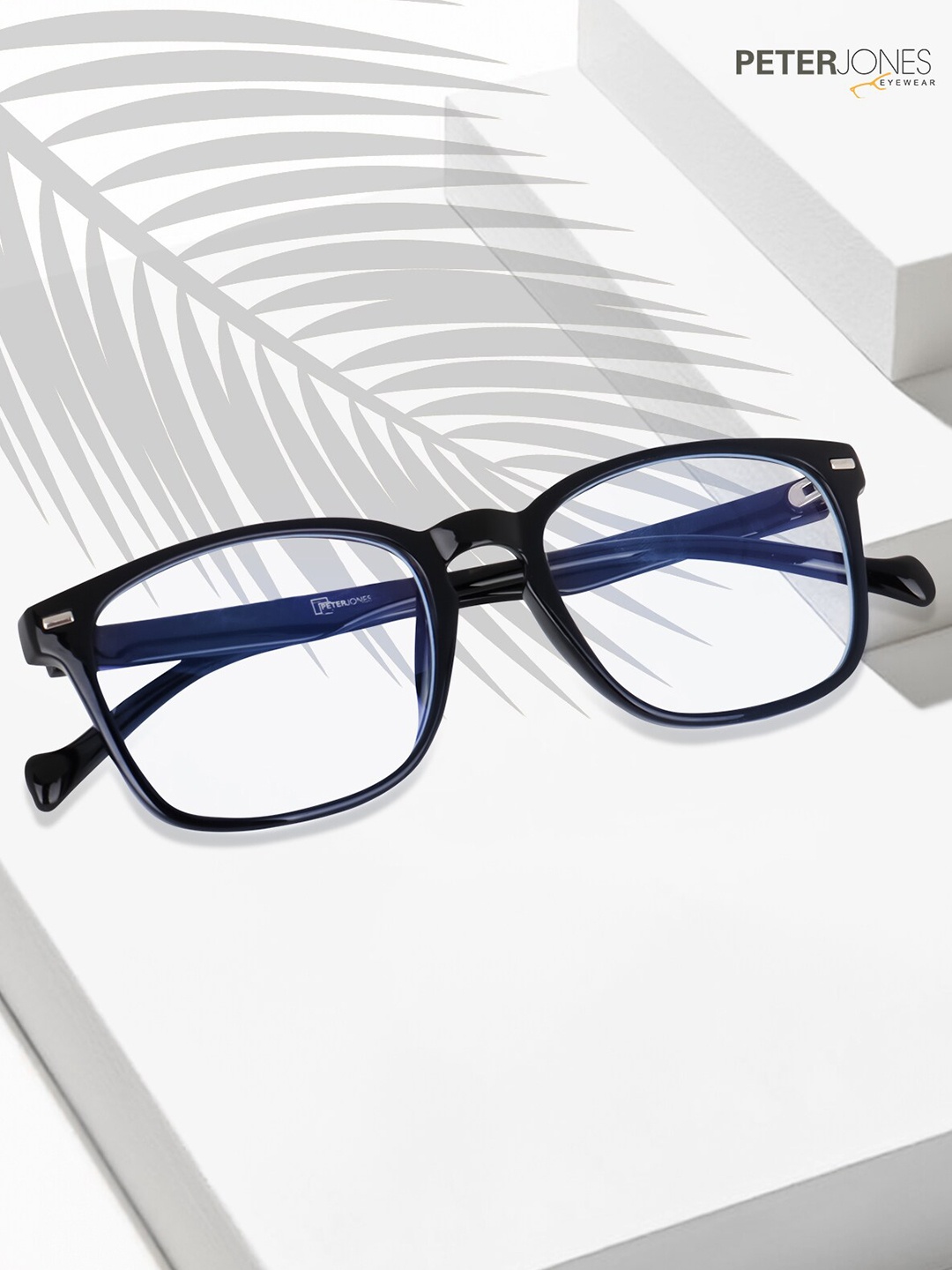 

Peter Jones Eyewear Unisex Rimless Square Frames, Black