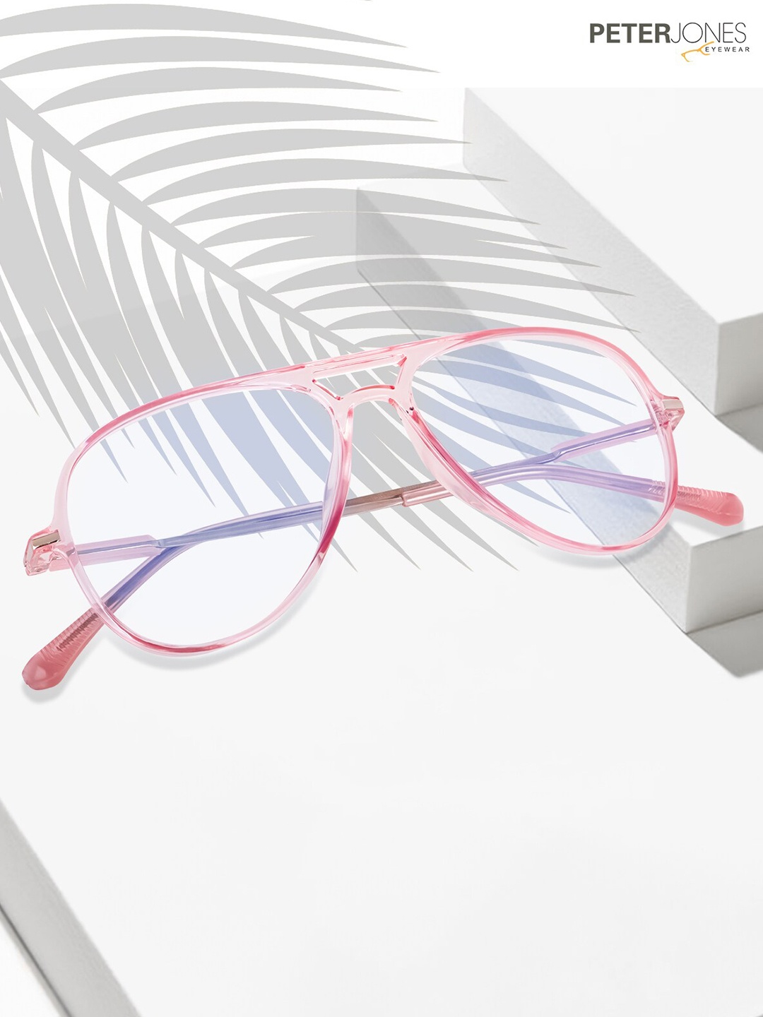

Peter Jones Eyewear Unisex Rimless Aviator Frames, Pink