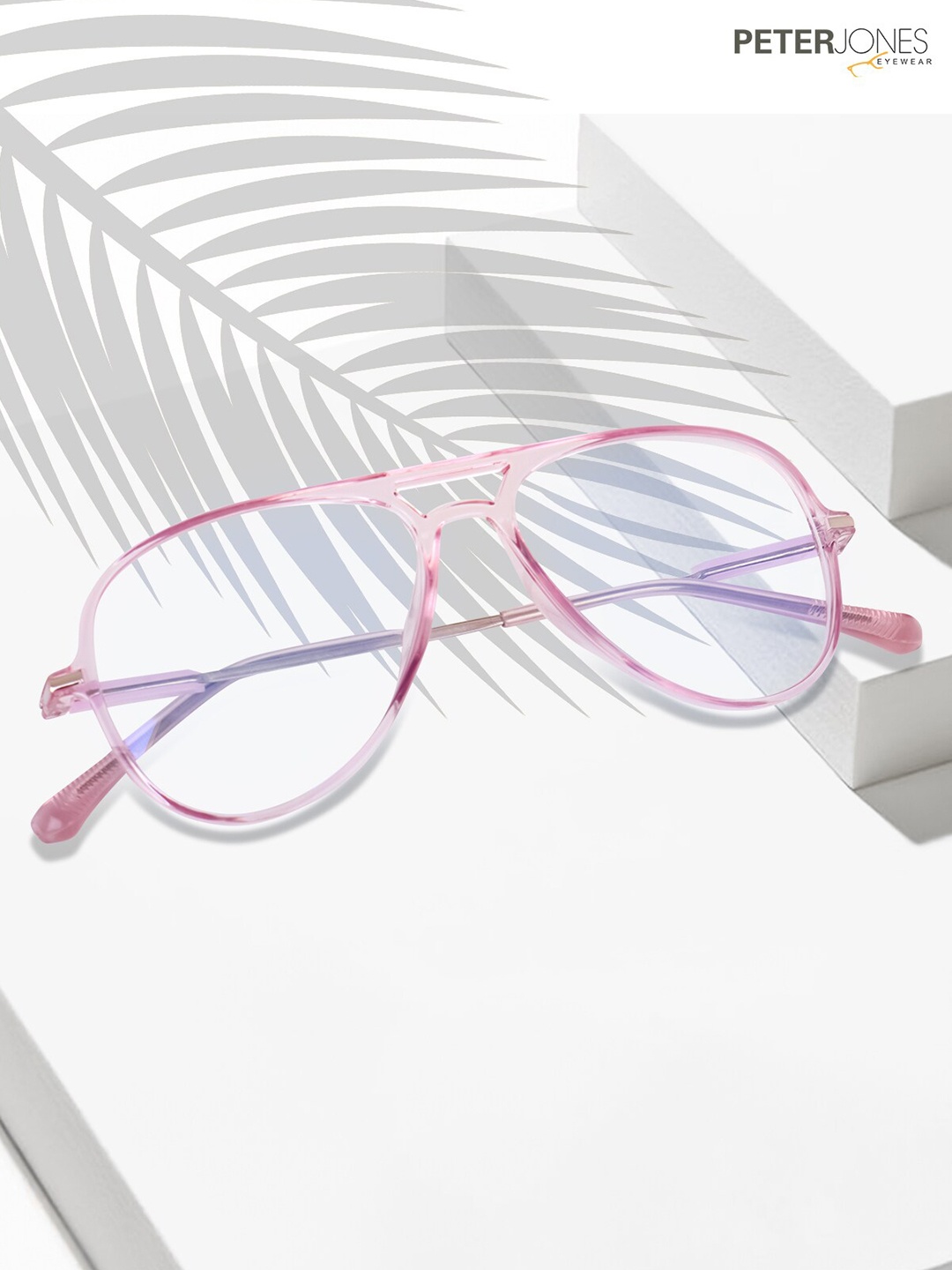 

Peter Jones Eyewear Unisex Rimless Aviator Frames, Purple