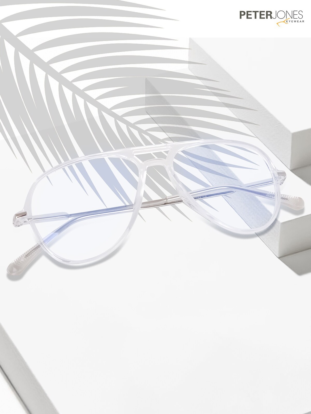 

Peter Jones Eyewear Unisex Rimless Aviator Frames, Transparent