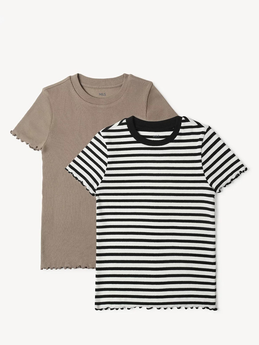 

Marks & Spencer Girls Pack of 2 Striped T-shirt, Mauve