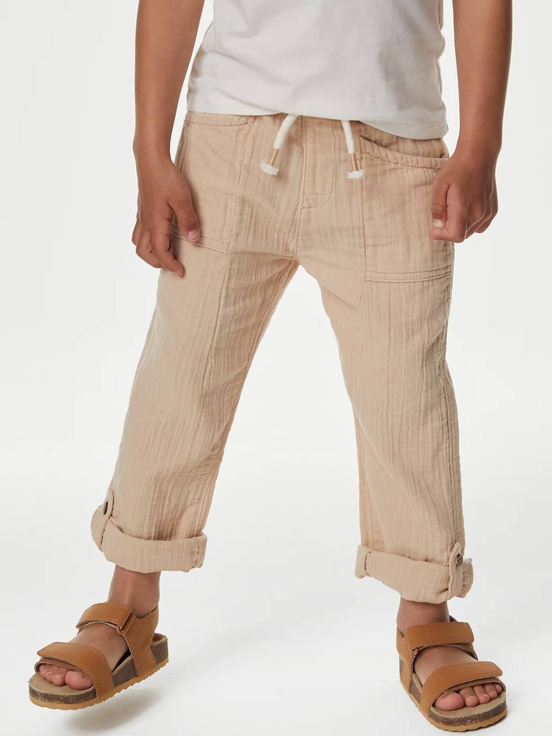 

Marks & Spencer Boys Straight Fit Trousers, Beige