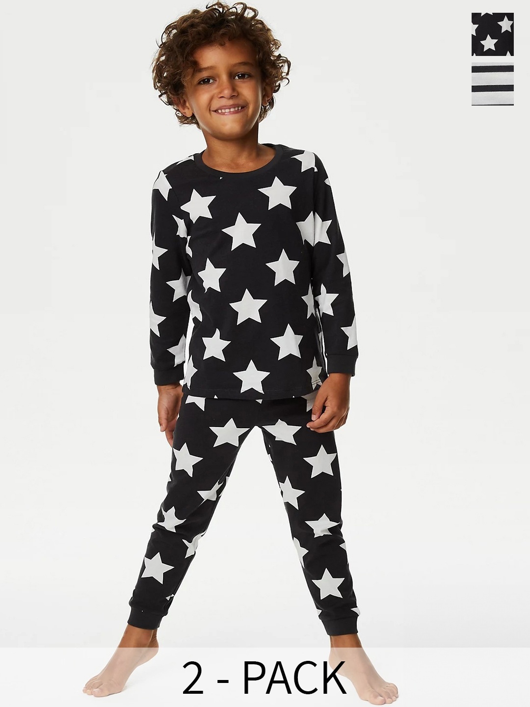 

Marks & Spencer Boys Pack of 2 Printed Night suit, White