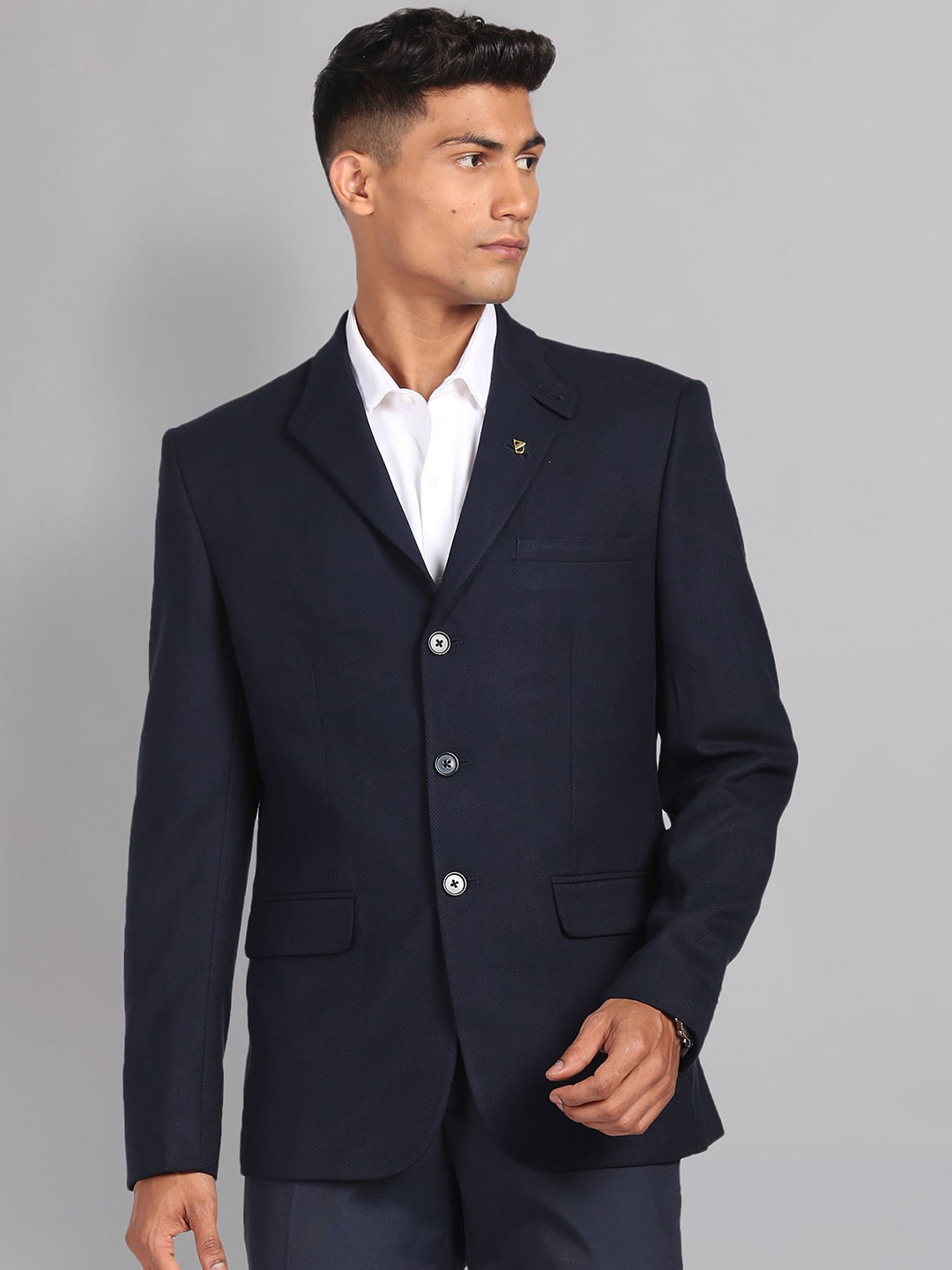 

AD By Arvind Notched Lapel Collar Single Breasted Formal Blazers, Navy blue