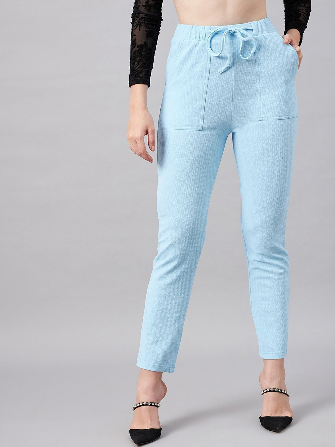 

Chemistry Women Tapered Fit High-Rise Easy Wash Trousers, Blue