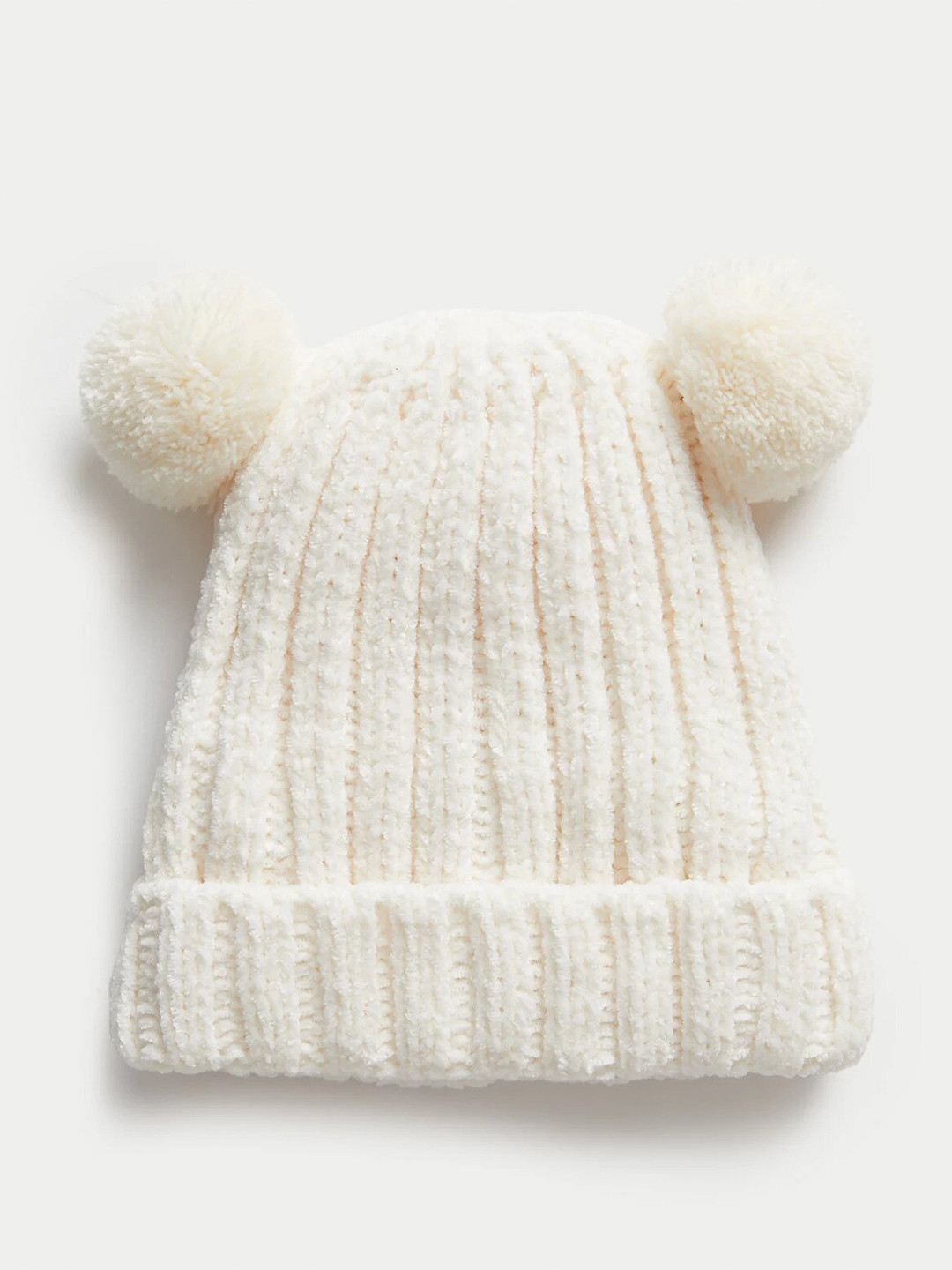 

Marks & Spencer Girls Cream-Coloured Self Design Beanie