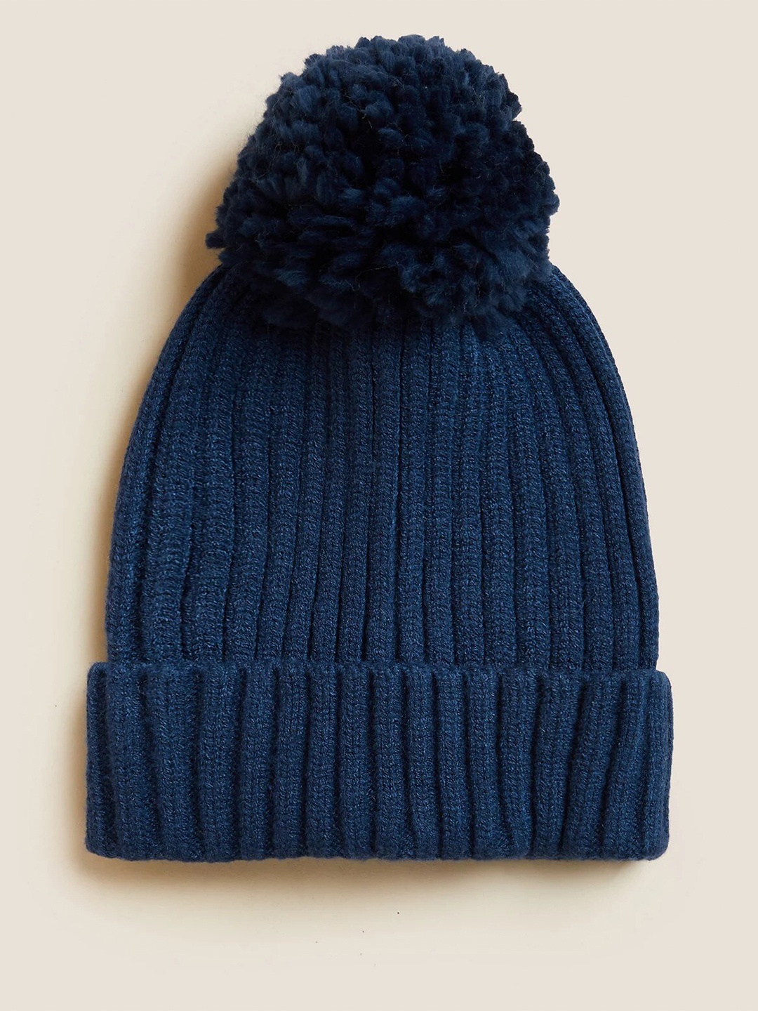 

Marks & Spencer Girls Self Design Beanie, Navy blue