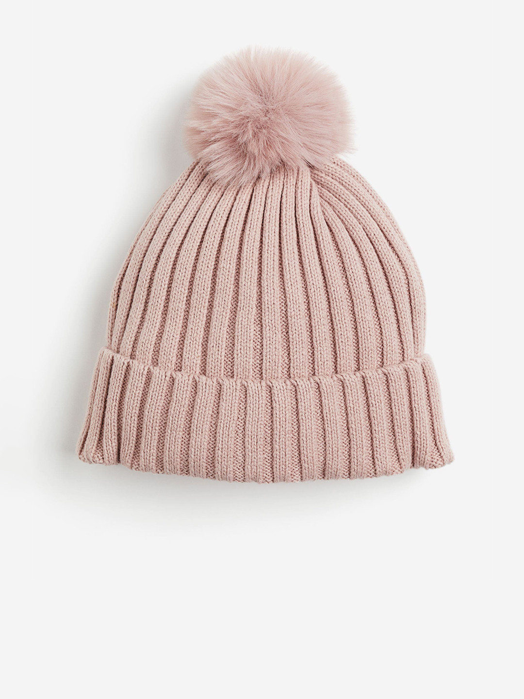 

H&M Infant Boys Rib-Knit Pompom Hat, Pink
