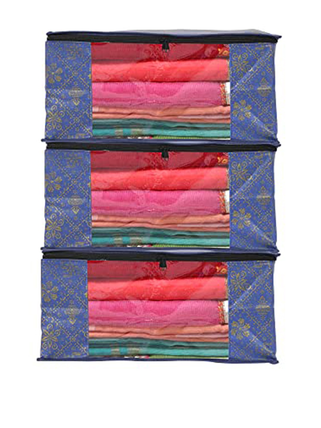 

Perpetual Blue 3 Pieces Printed Saree Organisers
