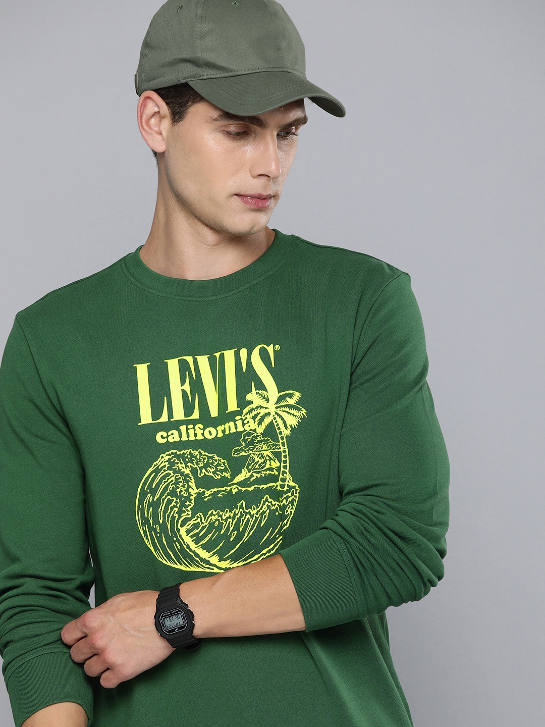 

Levis Men Printed Sweatshirt, Green