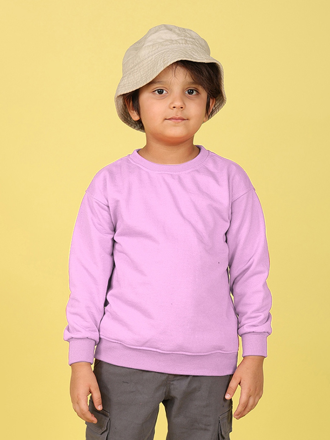 NUSYL Kids Round Neck Oversized Pullover, Purple